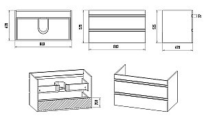 Тумба с раковиной Misty Ингрид - 90 П-Инг-01090-011П2Я белая для ванной в интернет-магазине Sanbest