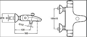 Смеситель для ванны и душа Jacob Delafon STOMB E71071-CP купить в интернет-магазине сантехники Sanbest