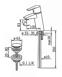 Смеситель для раковины Oras Cubista 2804 купить в интернет-магазине сантехники Sanbest