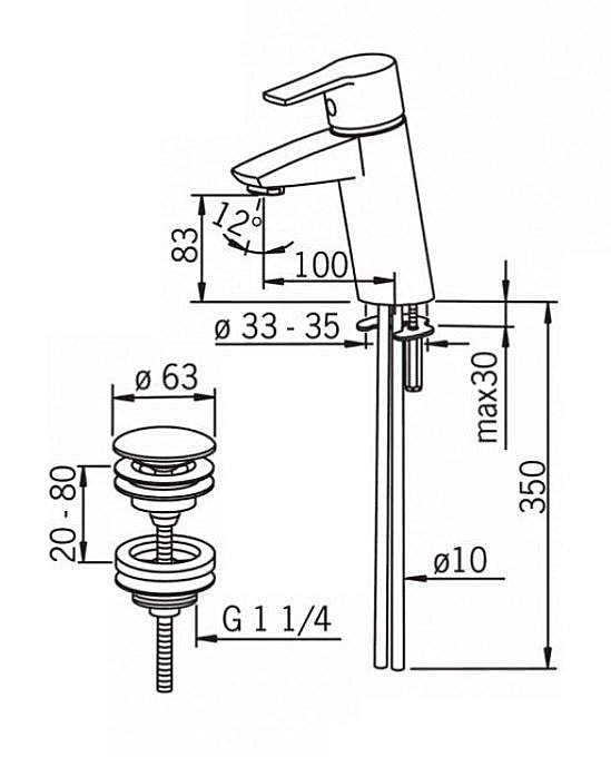 Смеситель для раковины Oras Cubista 2804 купить в интернет-магазине сантехники Sanbest