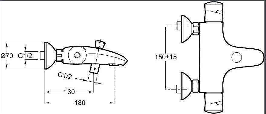 Смеситель для ванны и душа Jacob Delafon STOMB E71071-CP купить в интернет-магазине сантехники Sanbest