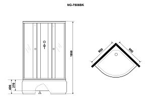 Душевая кабина Niagara Eco NG-7508-14ВК 90х90 купить в интернет-магазине Sanbest