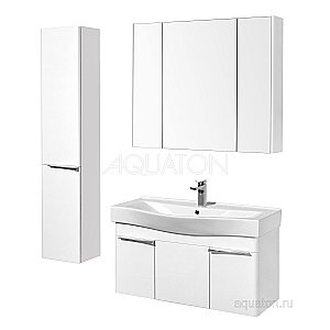 Тумба с раковиной Акватон Беверли 100 белая глянцевая для ванной в интернет-магазине Sanbest