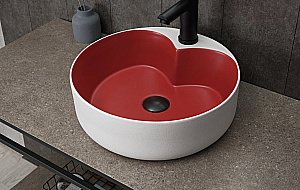 Раковина накладная Gid Esfera 40 N9013LS 52237 красная матовая, белый графит купить в интернет-магазине Sanbest