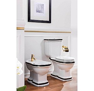 Унитаз напольный Creavit Klasik KL310-11CB00E-KR00 белый/черный, с бачком купить в интернет-магазине Sanbest