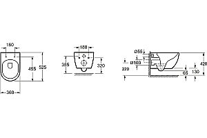 Унитаз подвесной Art&Max TORINO AM823-V/SC белый, с сиденьем микролифт, безободковый купить в интернет-магазине Sanbest
