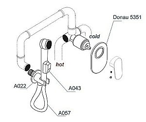 Гигиенический душ WasserKRAFT Donau A11057 купить в интернет-магазине сантехники Sanbest