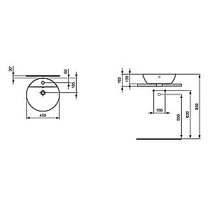Раковина накладная Ideal Standard Connect 43 E804001 белая купить в интернет-магазине Sanbest