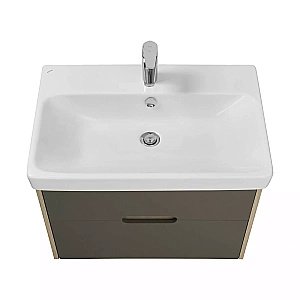 Тумба с раковиной Акватон Оливия 70 грей/дуб ойстер для ванной в интернет-магазине Sanbest