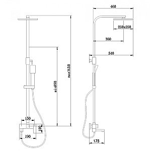 Душевая система ABBER Daheim AF8216GL золото матовое купить в интернет-магазине сантехники Sanbest