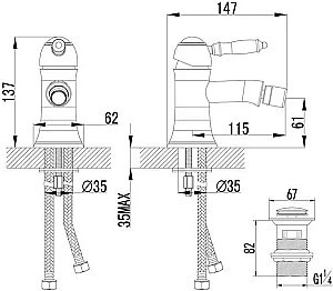 Смеситель для биде Lemark Villa LM4808C купить в интернет-магазине сантехники Sanbest