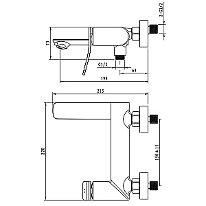 Смеситель для ванны Azario Escaro AZ-K3074GR графит купить в интернет-магазине сантехники Sanbest