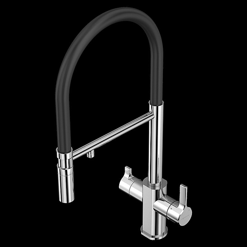 Смеситель для кухни Elghansa 56F5511 хром/черный купить в интернет-магазине сантехники Sanbest