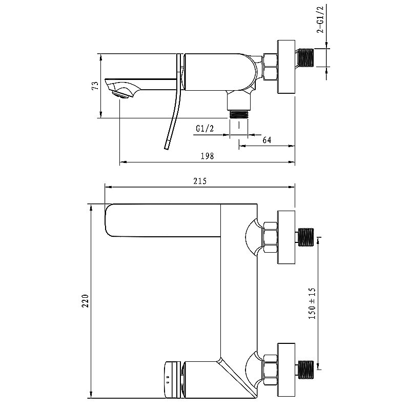 Смеситель для ванны Azario Escaro AZ-K3074GR графит купить в интернет-магазине сантехники Sanbest