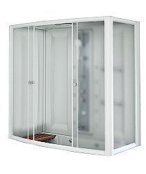 Душевое ограждение Радомир Элис 168х85 профиль белый/стекла матовые, правое купить в интернет-магазине сантехники Sanbest