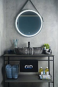 Раковина накладная Gid Lago 61 Bs1346 54466 черный мрамор купить в интернет-магазине Sanbest