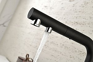 Смеситель для кухни Paulmark Serpentine Se213222-BLM черный купить в интернет-магазине сантехники Sanbest