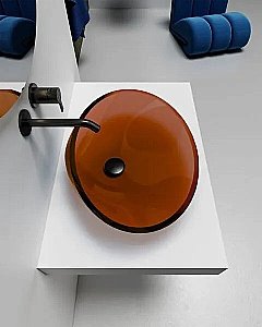 Раковина накладная ABBER Kristall AT2812Opal коричневая прозрачная купить в интернет-магазине Sanbest