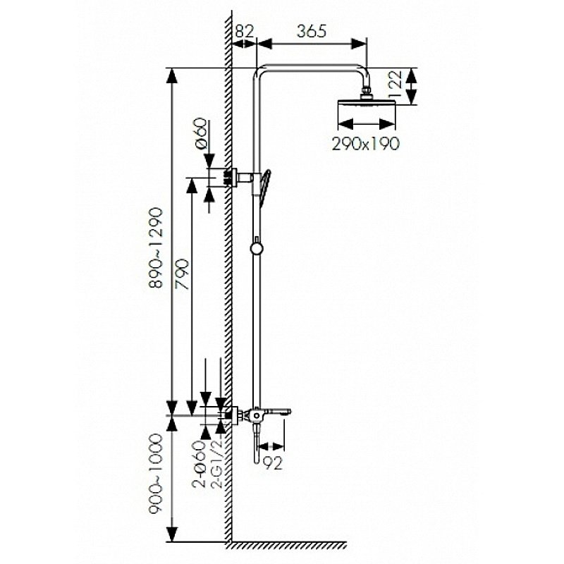 Душевая система Kaiser Elite 01182-2 черная купить в интернет-магазине сантехники Sanbest