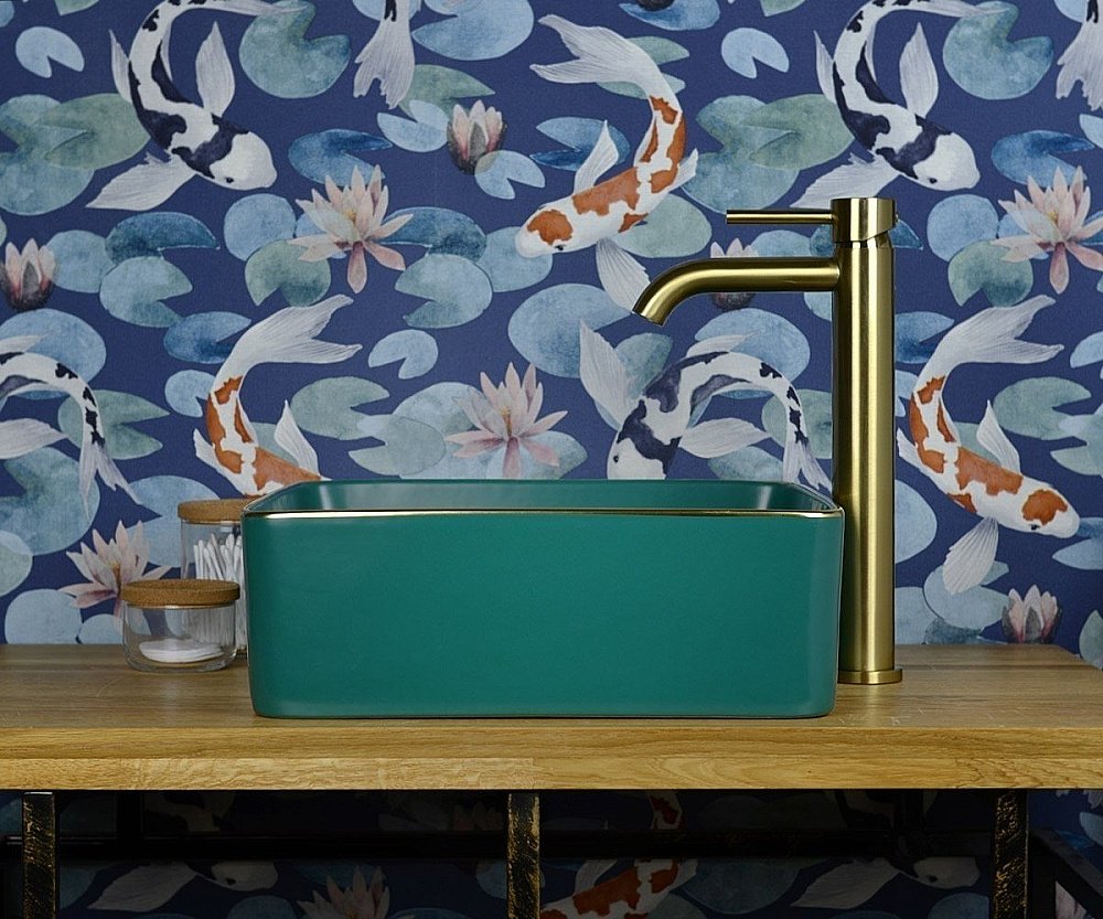 Раковина накладная Bronze de Luxe 40 1063 зеленая матовая купить в интернет-магазине Sanbest