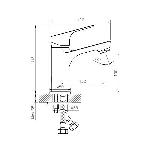 Смеситель для раковины Rossinka RS29-13 купить в интернет-магазине сантехники Sanbest