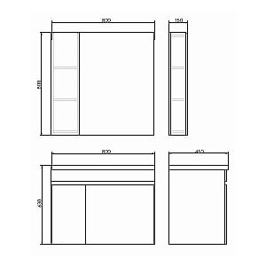 Зеркало со шкафом Comforty Тромсе 80 в ванную от интернет-магазине сантехники Sanbest