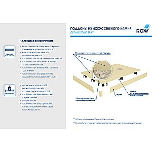 Душевой поддон RGW Stone Tray ST-Be 16152088-03 80х80 бежевый купить в интернет-магазине Sanbest