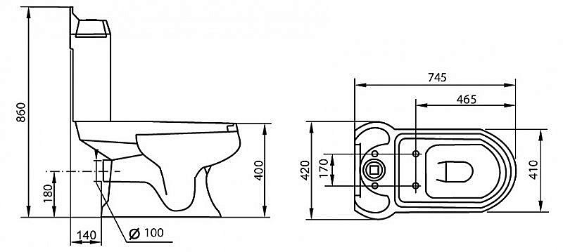 Унитаз напольный Cezares King Palace с бачком купить в интернет-магазине Sanbest