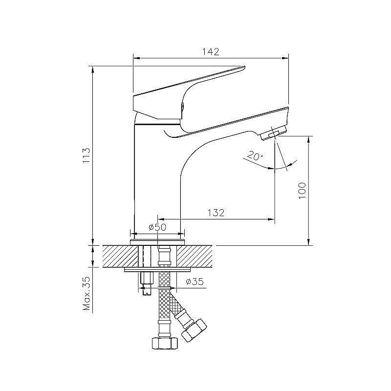 Смеситель для раковины Rossinka RS29-13 купить в интернет-магазине сантехники Sanbest