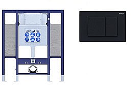 Инсталляция для унитаза Aquatek INS-0000015 с кнопкой KDI-0000012 черная матовая купить в интернет-магазине сантехники Sanbest