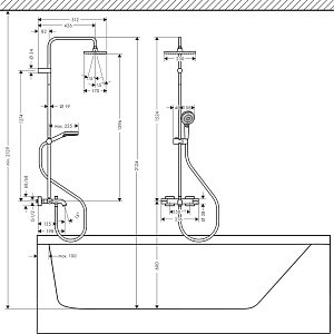 Душевая система Hansgrohe Vernis Shape Showerpipe 230 1jet 26284000 купить в интернет-магазине сантехники Sanbest