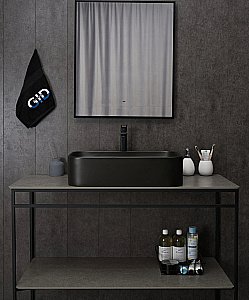 Раковина накладная Gid Geometrico 61 Bm9599 53366 черная матовая купить в интернет-магазине Sanbest
