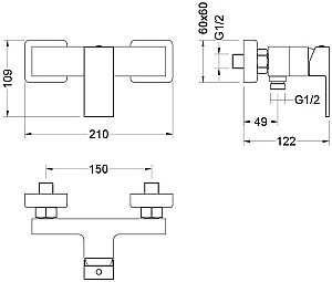 Смеситель для душа Aquatek Либра AQ1660MB черный матовый купить в интернет-магазине сантехники Sanbest