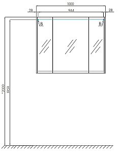 Зеркальный шкаф Акватон Нортон 100 белый купить в интернет-магазине сантехники Sanbest