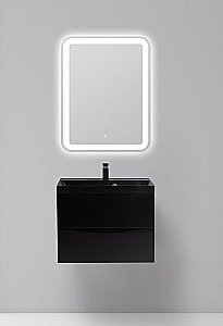 Тумба с раковиной BelBagno MARINO 60 черная глянцевая/черная раковина для ванной в интернет-магазине Sanbest