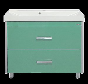 Тумба с раковиной 2 ящ. напольная Misty Джулия Qvatro 105 салатовая для ванной в интернет-магазине Sanbest