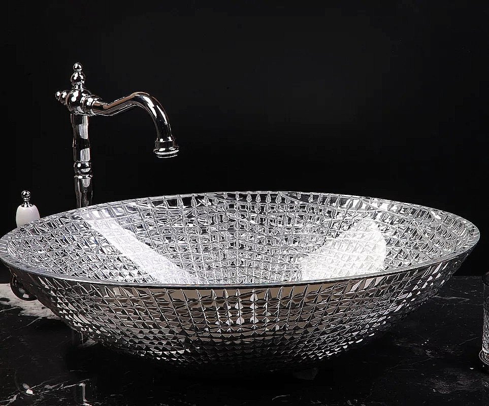 Раковина хрустальная Armadi Art NeoArt 51 815 серебро купить в интернет-магазине Sanbest