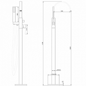 Смеситель для ванны Abber Wasserfall AF8615G золото матовое купить в интернет-магазине сантехники Sanbest