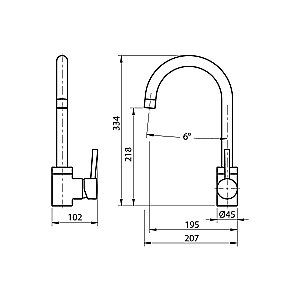 Смеситель для кухни Koller Pool Orion OR0500 хром купить в интернет-магазине сантехники Sanbest