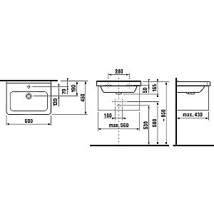 Раковина подвесная Jika CUBITO 60 см белая купить в интернет-магазине Sanbest