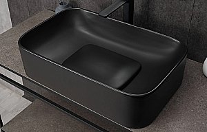 Раковина накладная Gid Geometrico 61 Bm9598 53365 черная матовая купить в интернет-магазине Sanbest