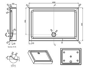 Душевой поддон Azario P1812 120х80 купить в интернет-магазине Sanbest