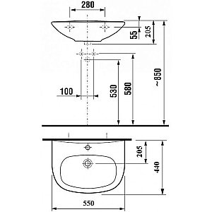 Раковина подвесная Jika Zeta 55 купить в интернет-магазине Sanbest