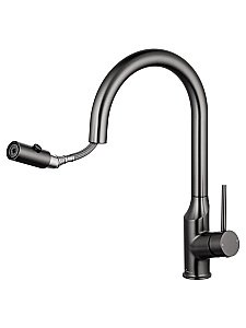 Смеситель для кухни с выдвижным изливом WONZON & WOGHAND, Темный графит (WW-A21252-BGG) купить в интернет-магазине сантехники Sanbest