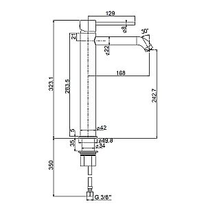 Смеситель для раковины Paini Cox 78PZ205OLL черный брашированный купить в интернет-магазине сантехники Sanbest