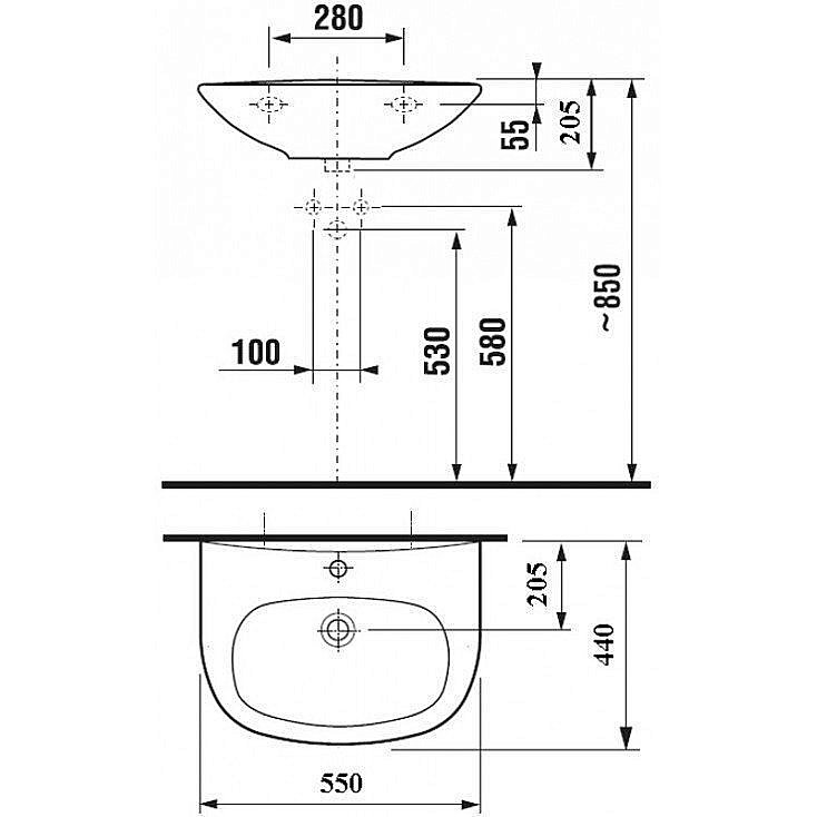 Раковина подвесная Jika Zeta 55 купить в интернет-магазине Sanbest