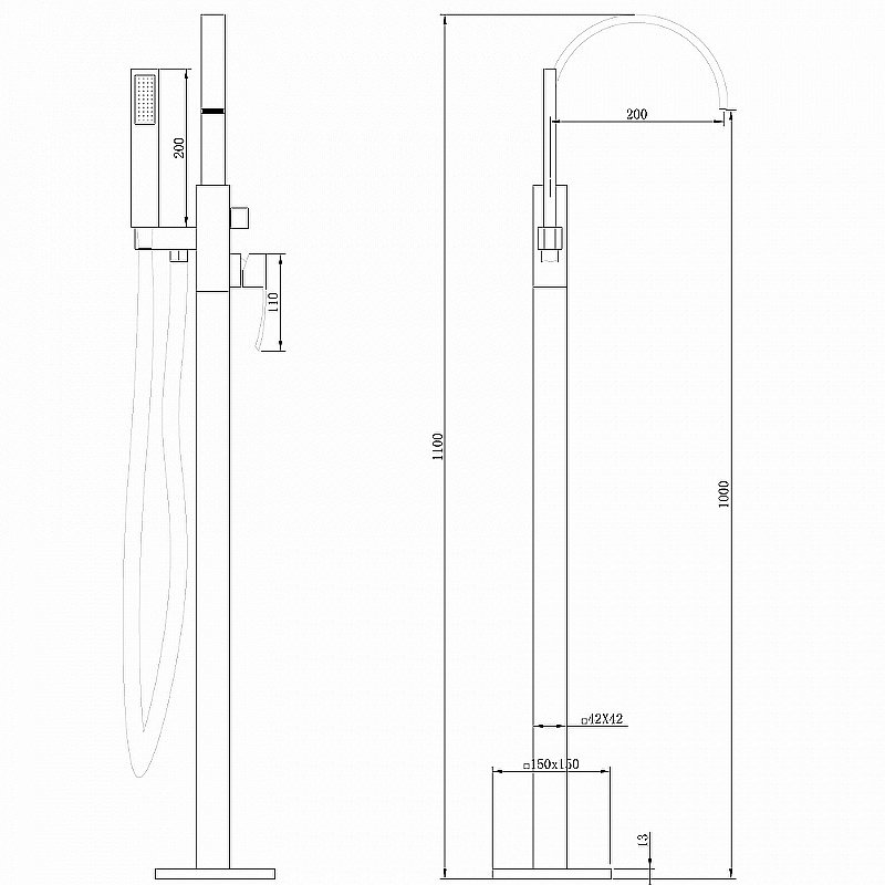 Смеситель для ванны Abber Wasserfall AF8615G золото матовое купить в интернет-магазине сантехники Sanbest