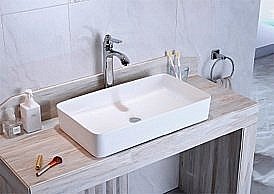 Раковина накладная CeramaLux N 60,5 9396MW белая матовая купить в интернет-магазине Sanbest