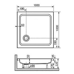 Душевой поддон RGW Acrylic STYLE KV 100х100 купить в интернет-магазине Sanbest