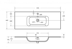 Тумба с раковиной Cezares ECO-CER-N 120 ECO-CER-N-1200-2C-SO-BL белая глянцевая для ванной в интернет-магазине Sanbest